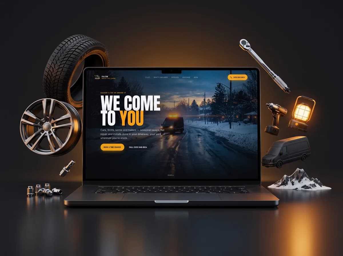 Falcon Mobile Tire Change — Automotive & Mobile Services built by MP Studio