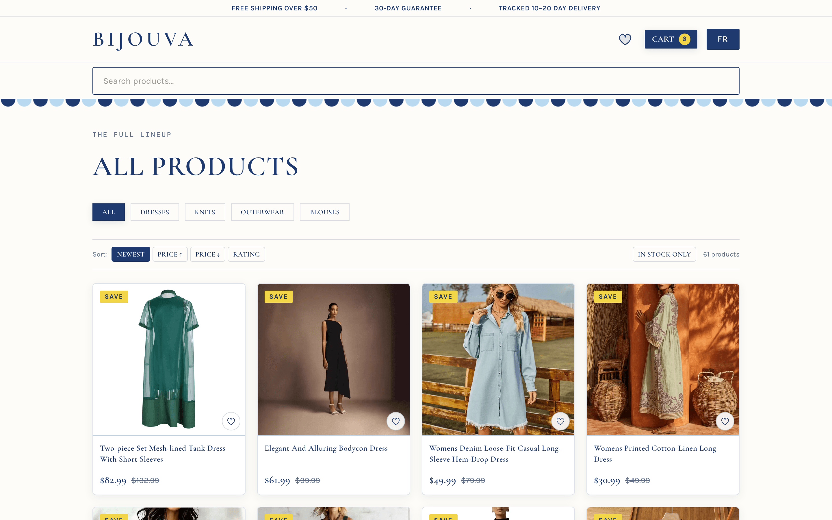 Bijouva shop catalog grid