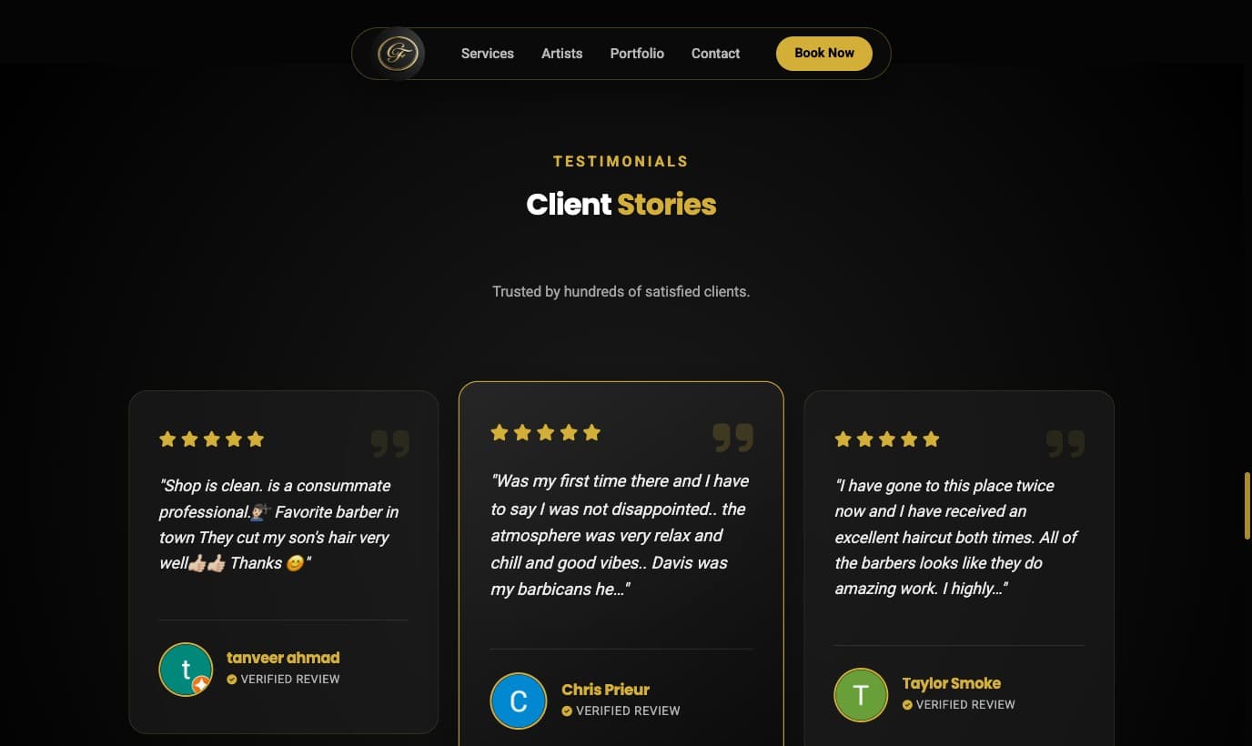 Verified client reviews