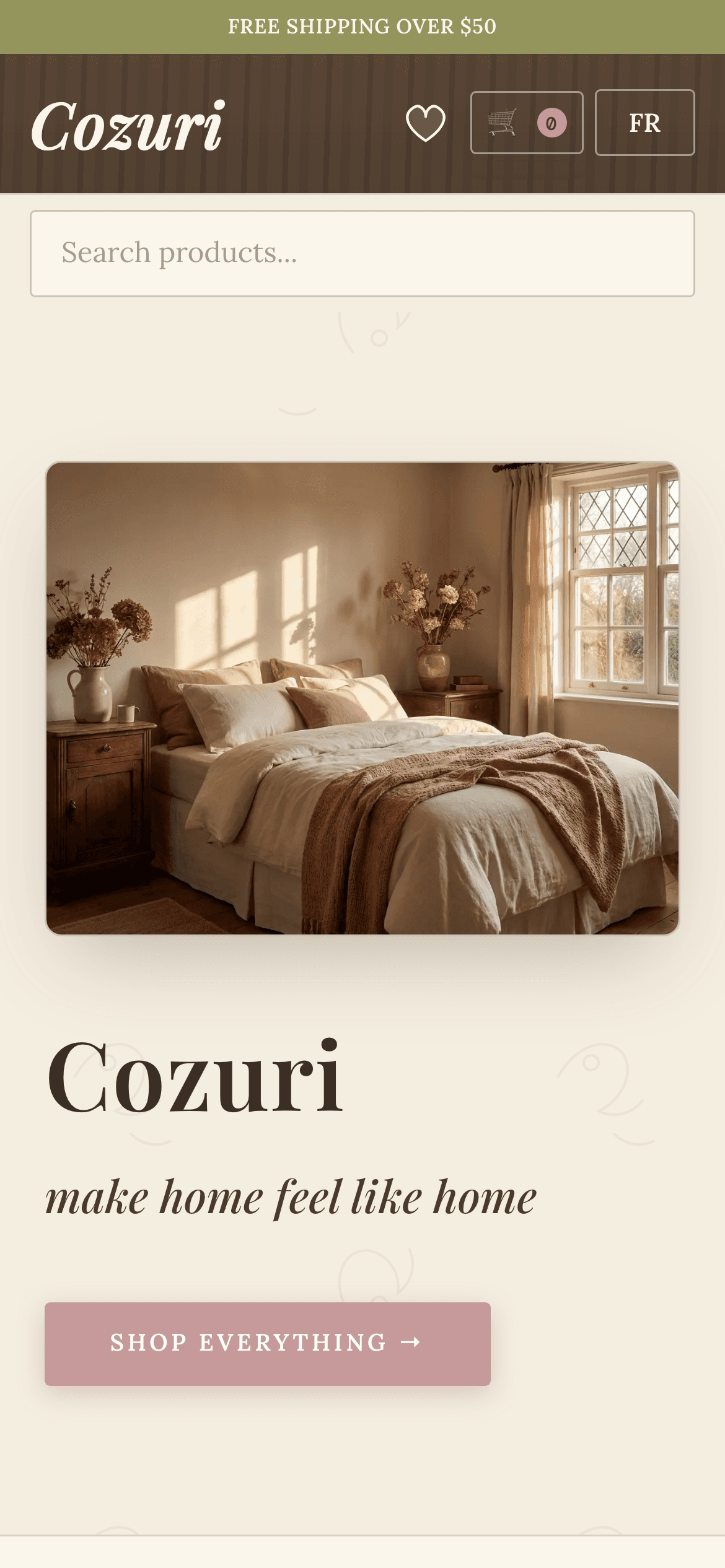 Cozuri mobile homepage