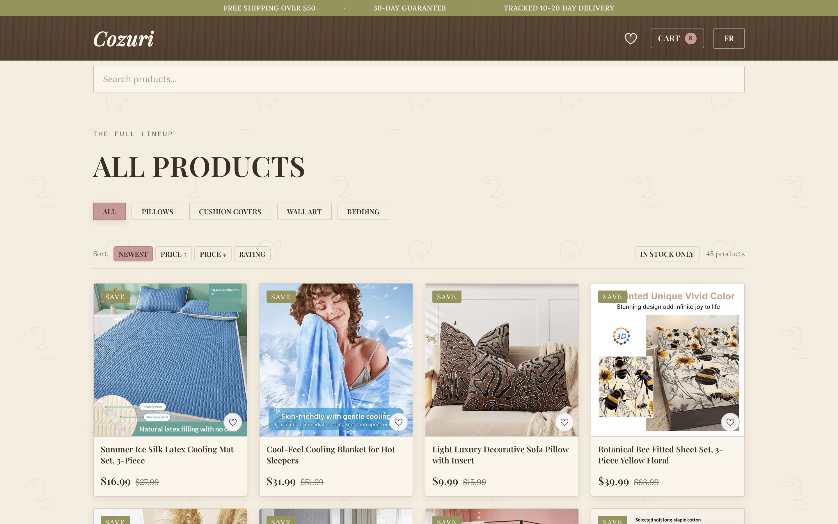 Cozuri shop catalog grid