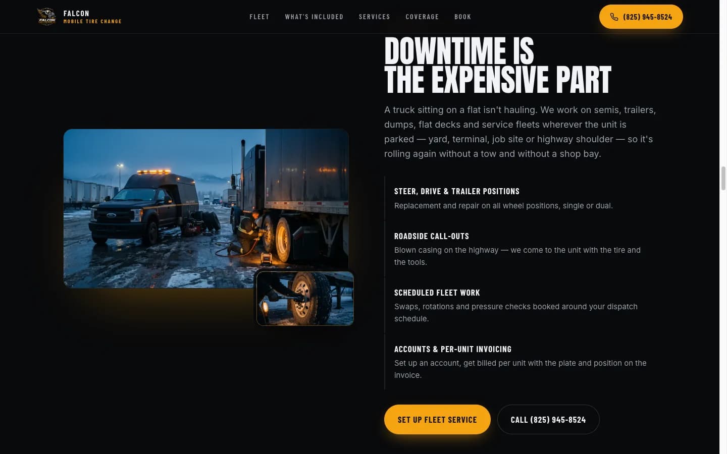 Commercial and fleet section for semi trucks and trailers