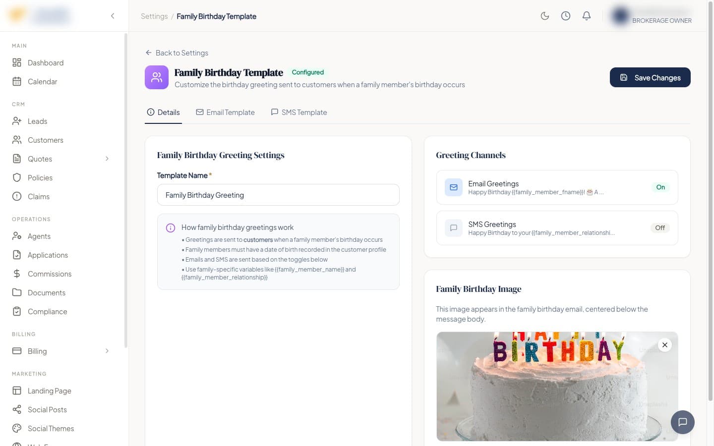 Family birthday greetings