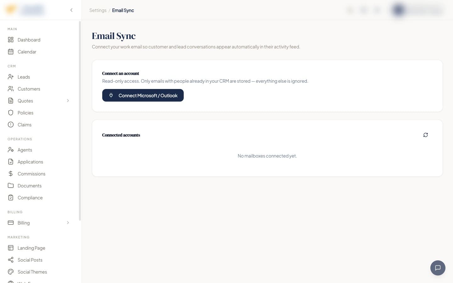 Email & SMS sync
