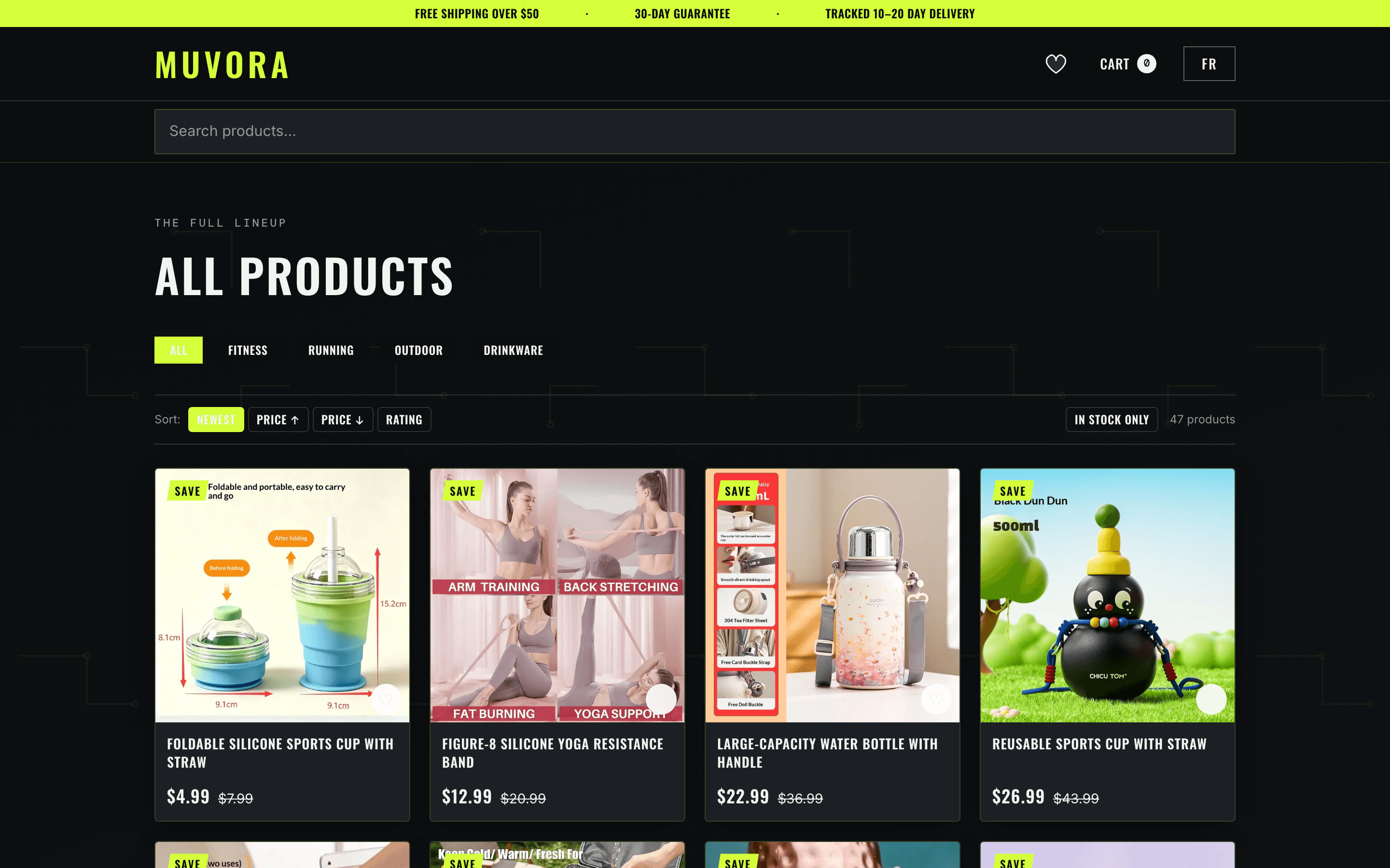 Muvora shop catalog grid