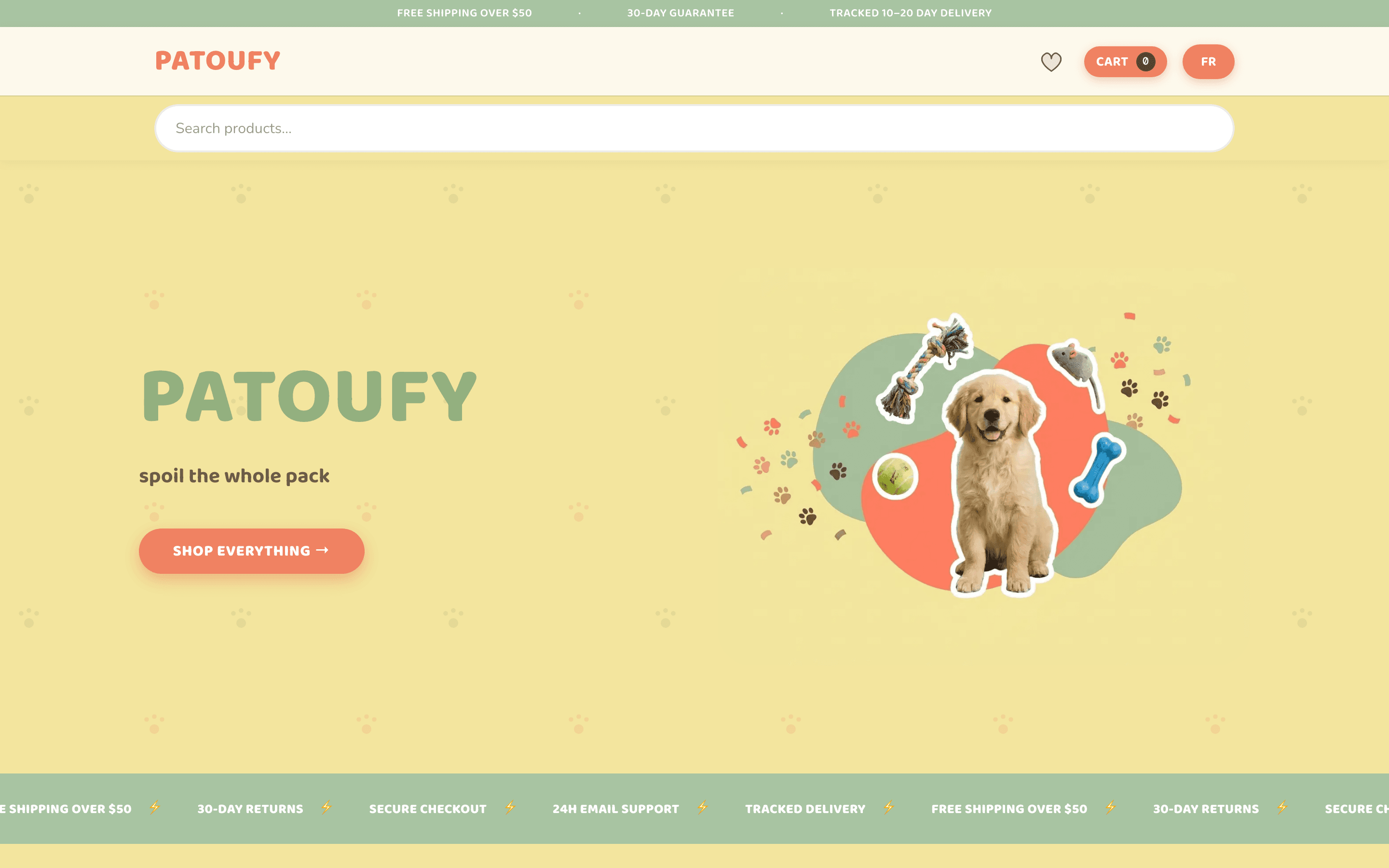 Patoufy homepage hero