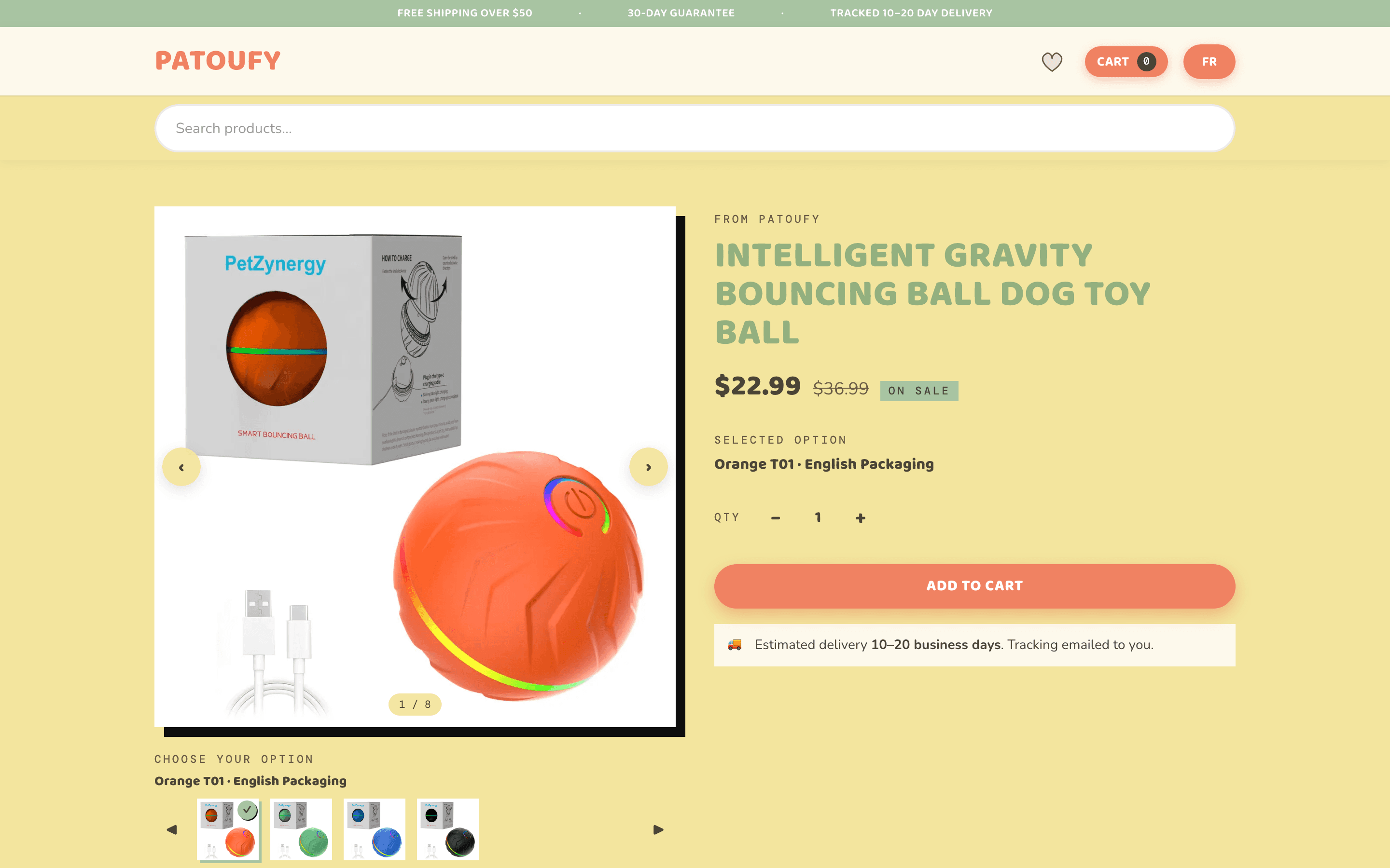 Patoufy product page