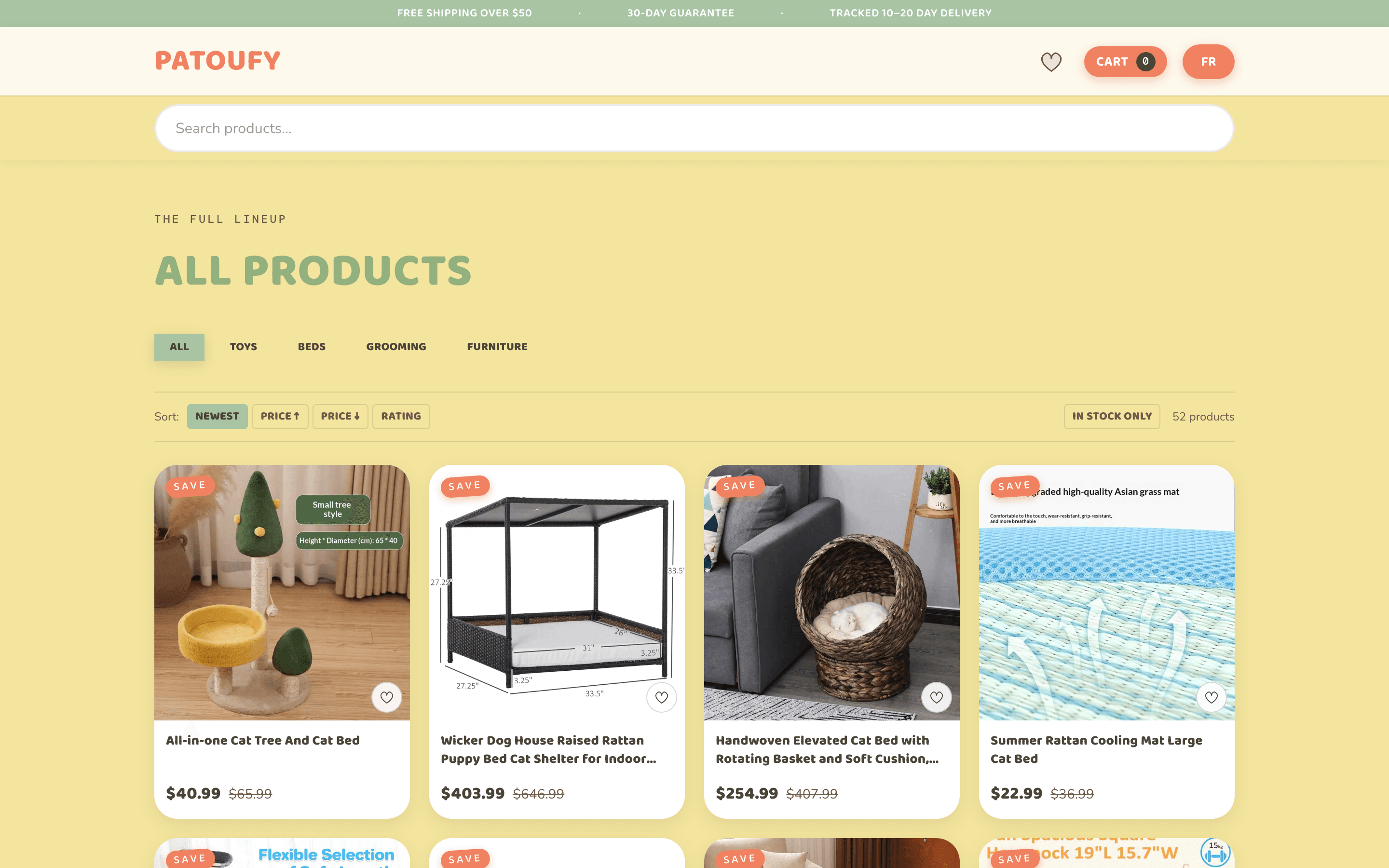 Patoufy shop catalog grid