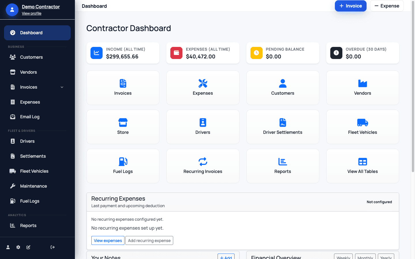 Smart Invoices owner dashboard