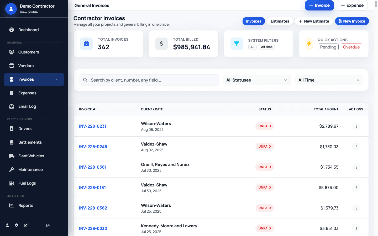 Invoicing & Billing