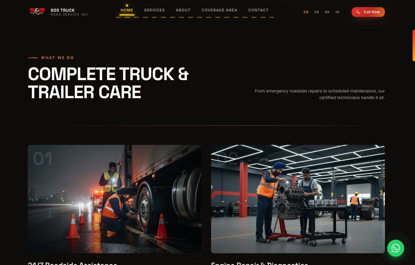 SOS Truck services grid