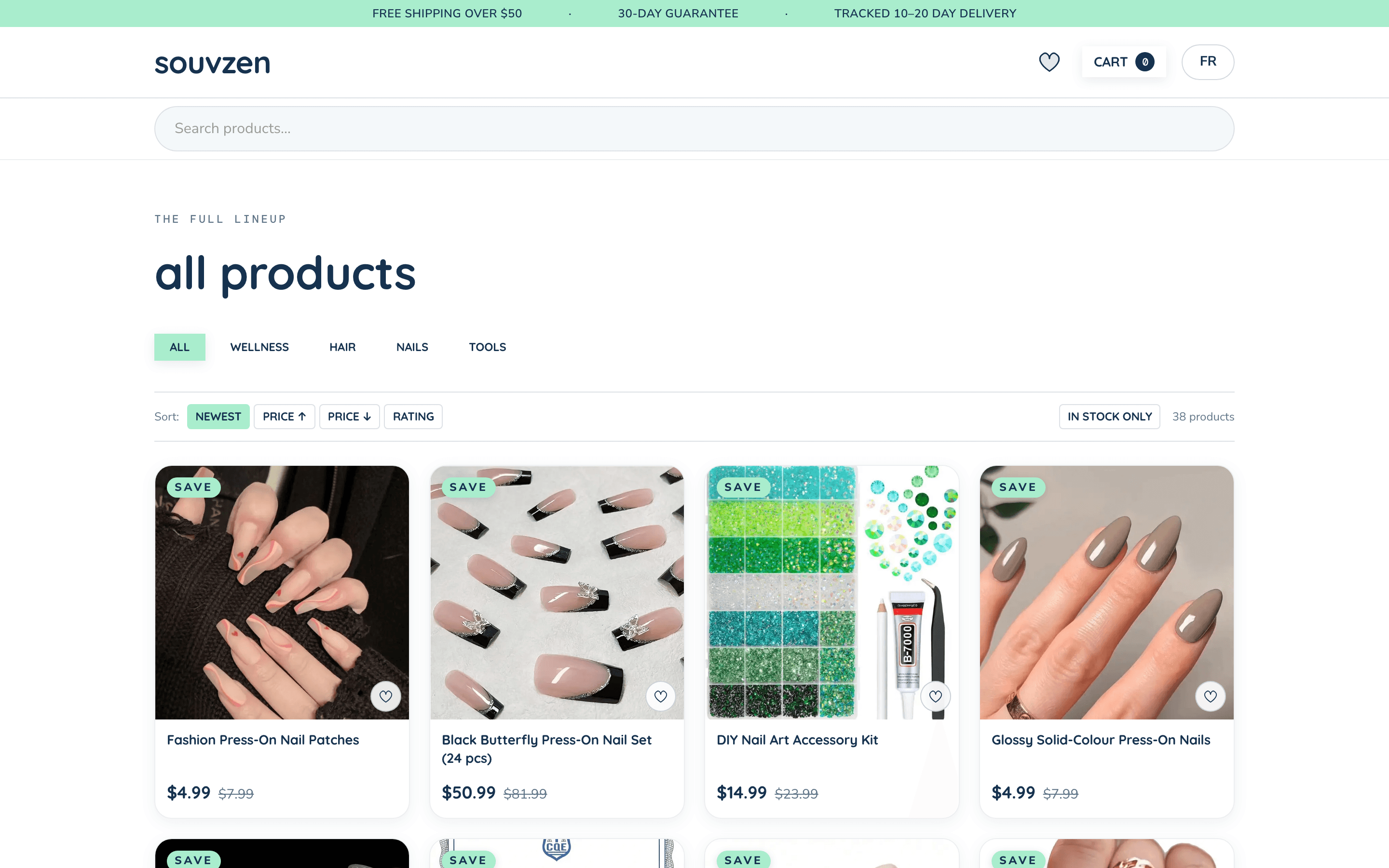 Souvzen shop catalog grid