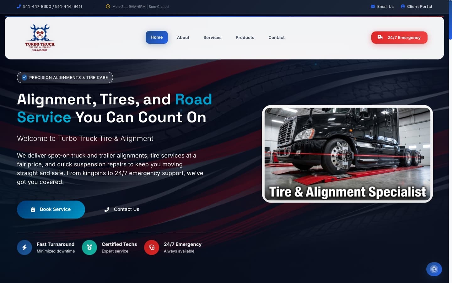 Turbo Truck Tire & Alignment website