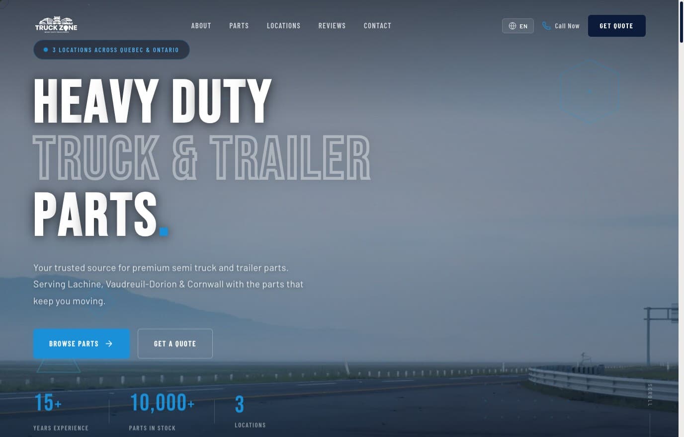 Truck Zone homepage — Heavy Duty Truck & Trailer Parts