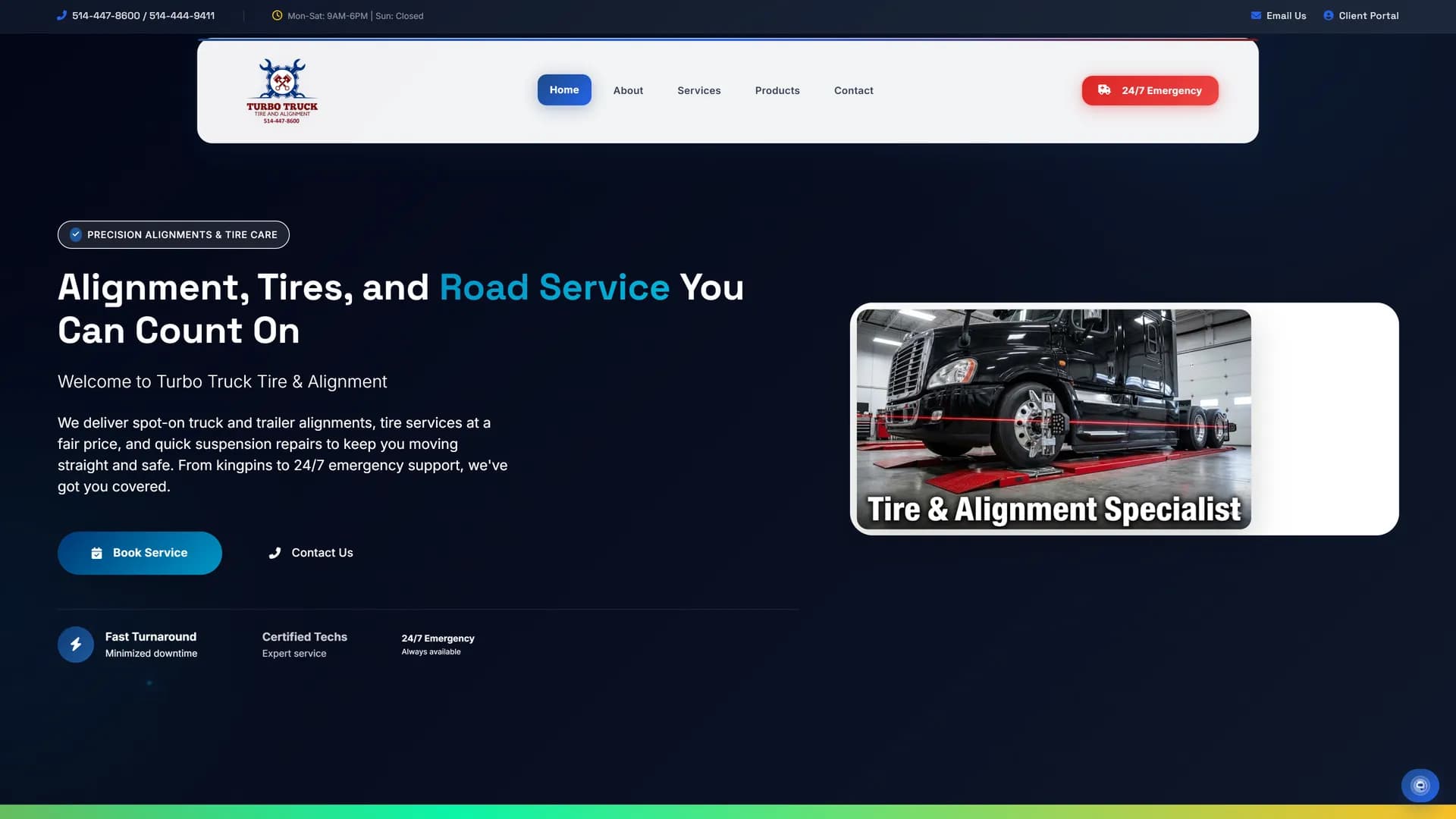 Turbo Truck Tire & Alignment Website